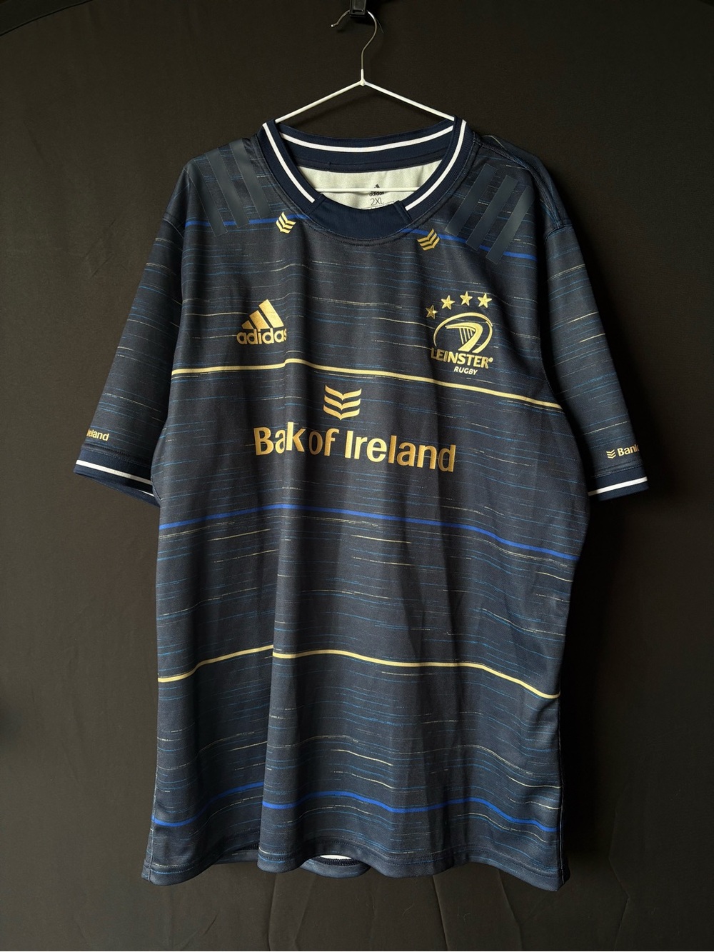 Adidas Leinster Rugby Bank of Ireland Primegreen Jersey Navy Gold Size 2XL